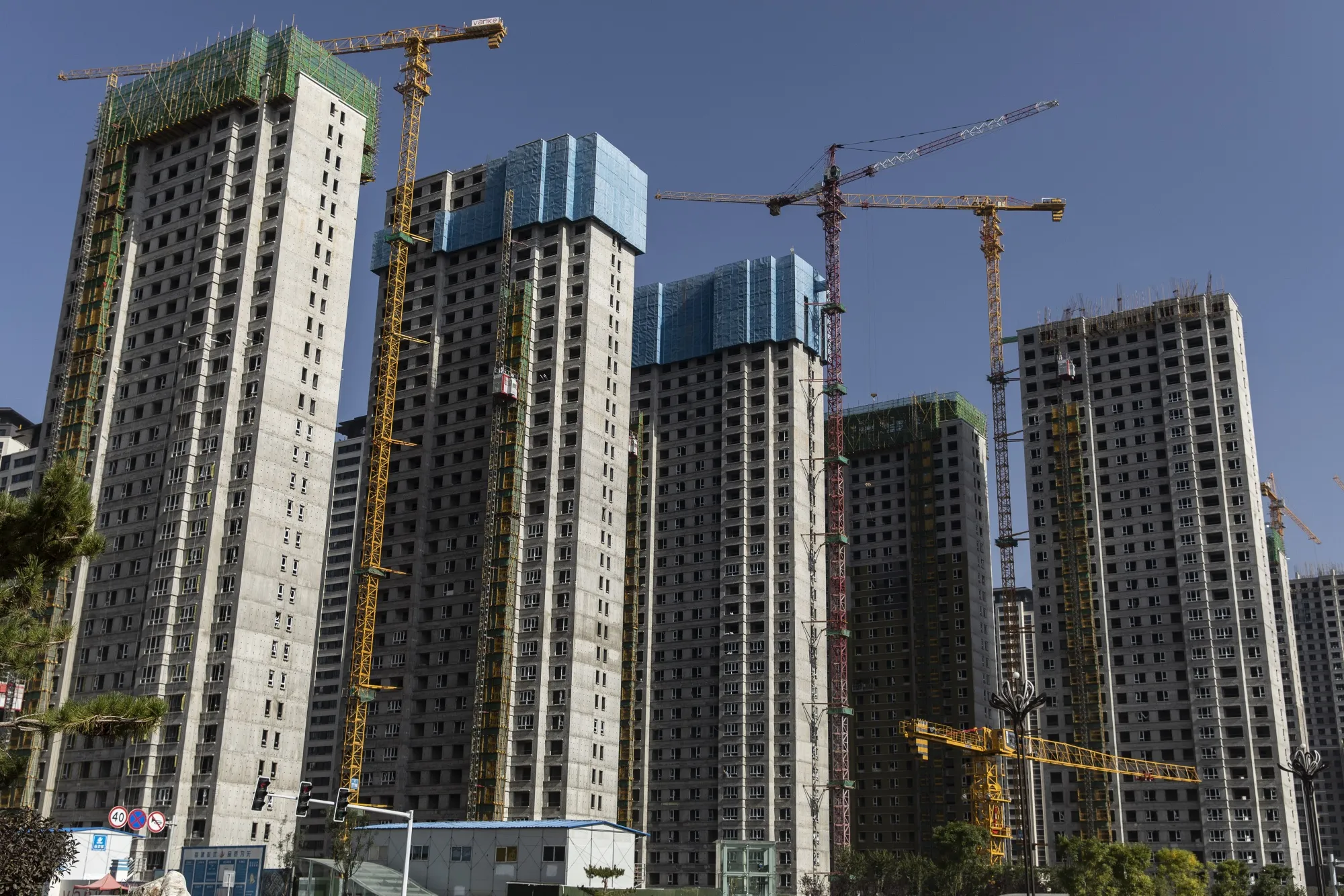 Apartment blocks under construction in the Nanchuan area of Xining, Qinghai province, China.