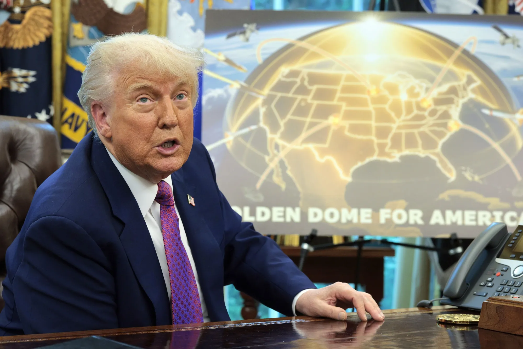 President Donald Trump announces his plans for the Golden Dome.
