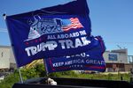 President Donald Trump campaign flags in Marinette, Wisconsin,&nbsp;June 25.