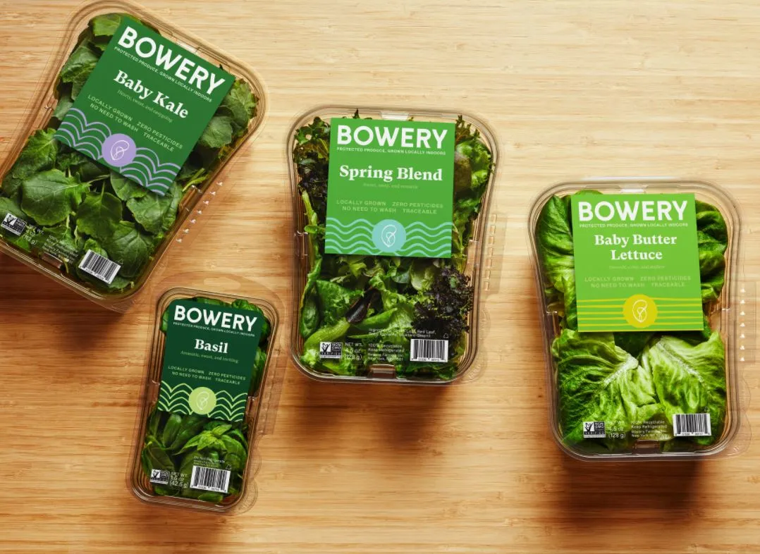 Bowery sells leafy greens such as basil and lettuce.
