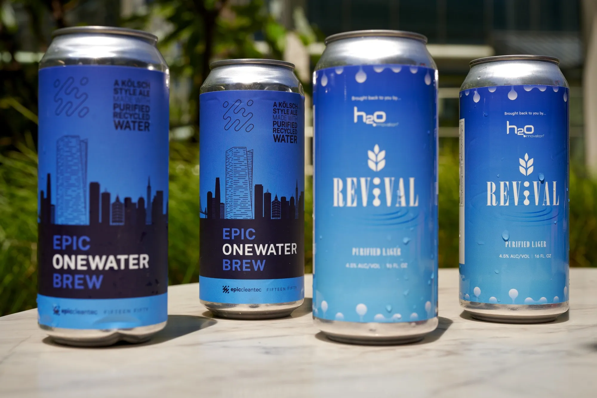 Eco-friendly beers made from repurposed and recycle water. 