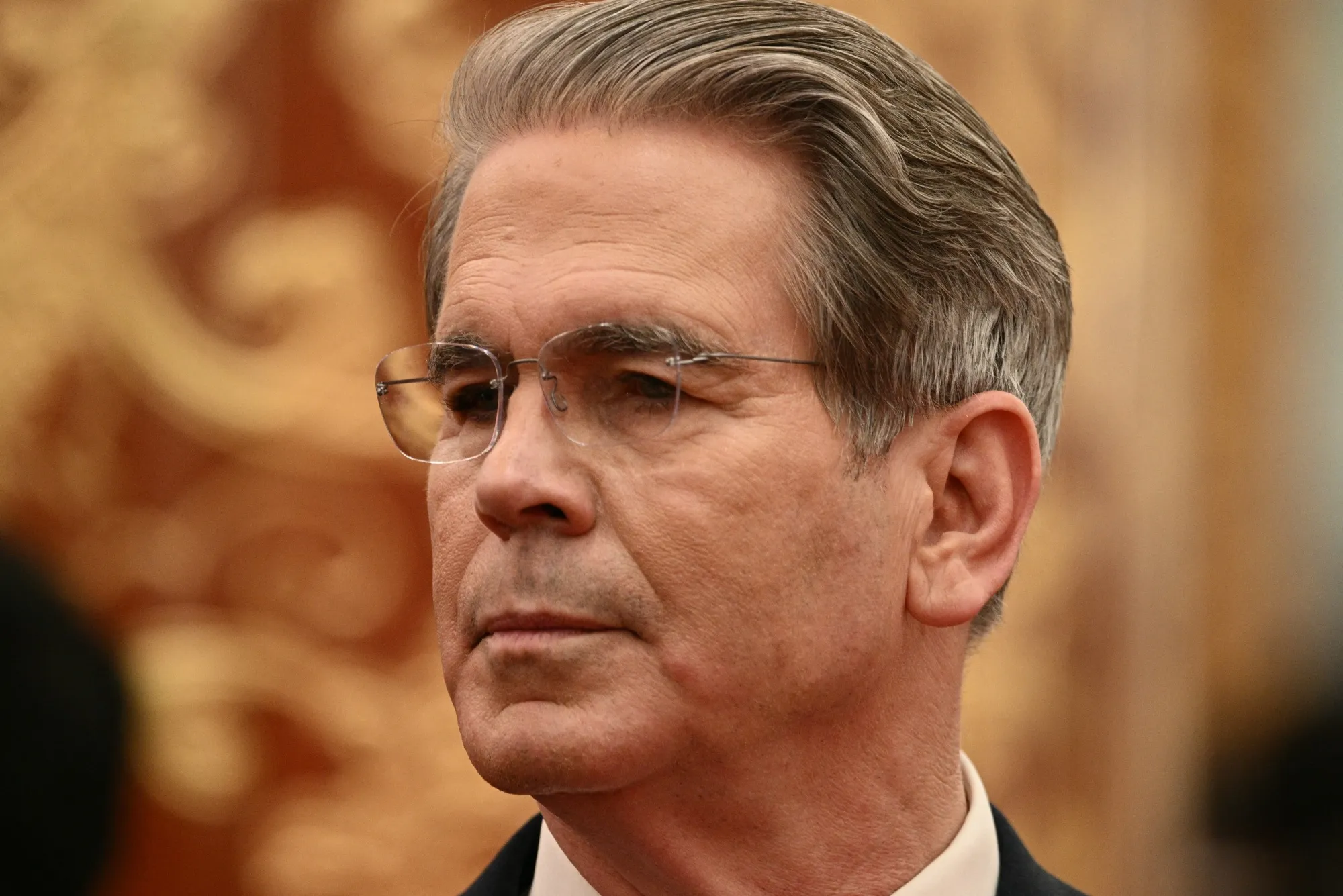 Scott Bessent arrives ahead of a state banquet at the Great Hall of the People in Beijing on May 14.