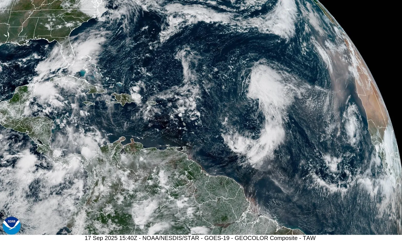 Tropical Storm Gabrielle forms off the coast of the Caribbean.&nbsp;