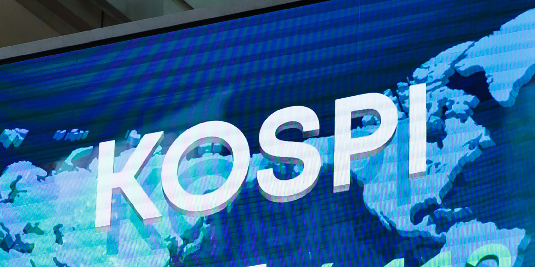 The Kospi index displayed at the Korea Exchange&nbsp;in Seoul.