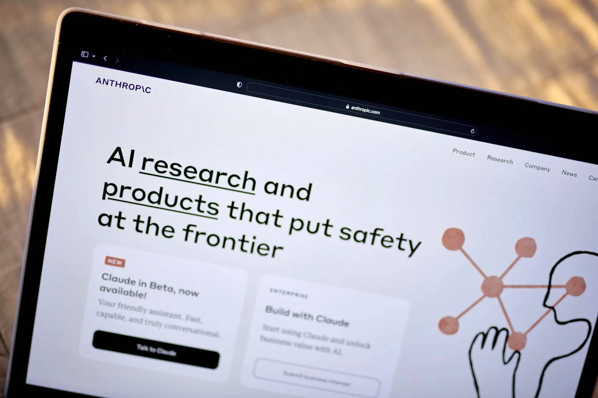 The website of artificial intelligence startup Anthropic.