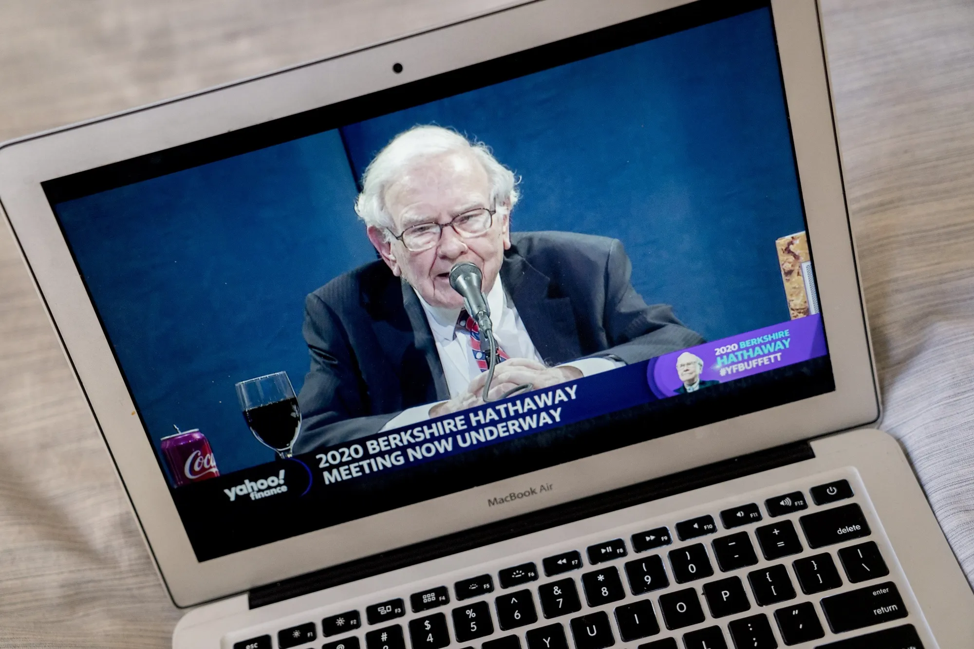 Warren Buffett speaks during the virtual Berkshire Hathaway annual shareholders meeting on May 2.