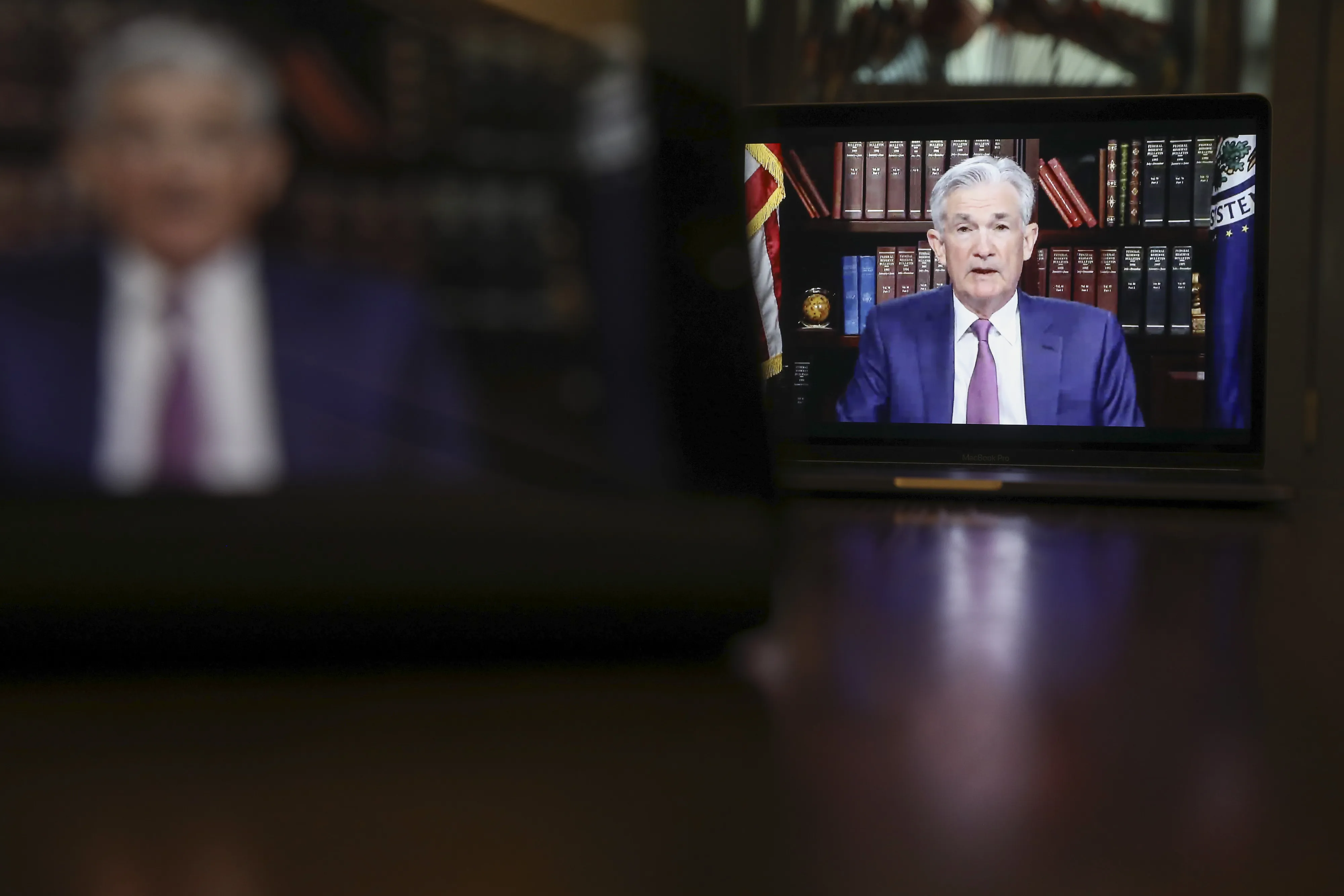 Jerome Powell speaks virtually during the Jackson Hole economic symposium on Aug. 27.