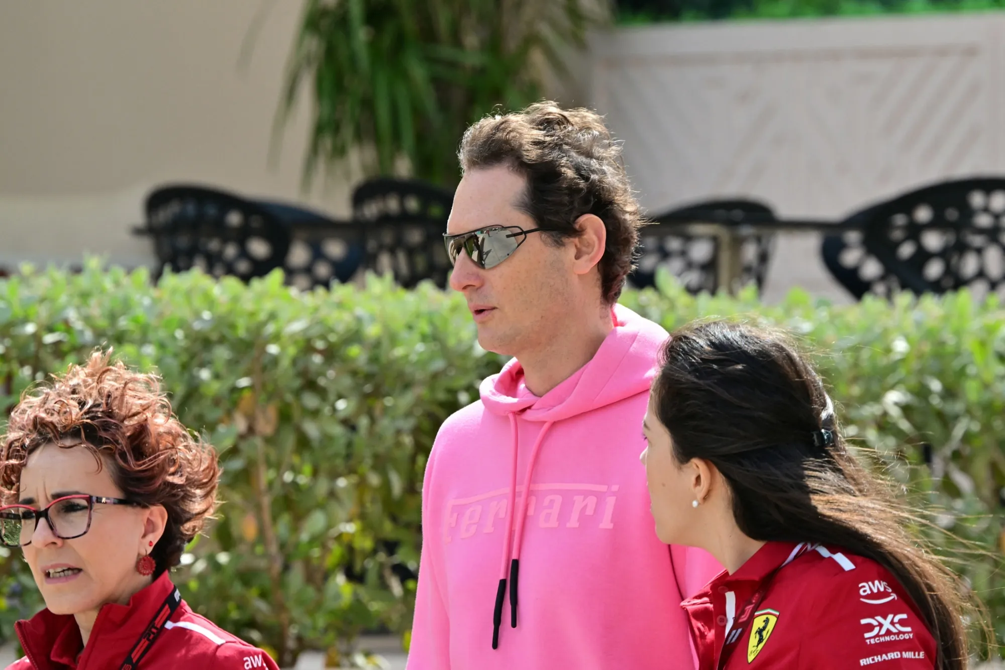 John Elkann during a Ferrari F1 pre-season testing session in Bahrain on Feb. 28.