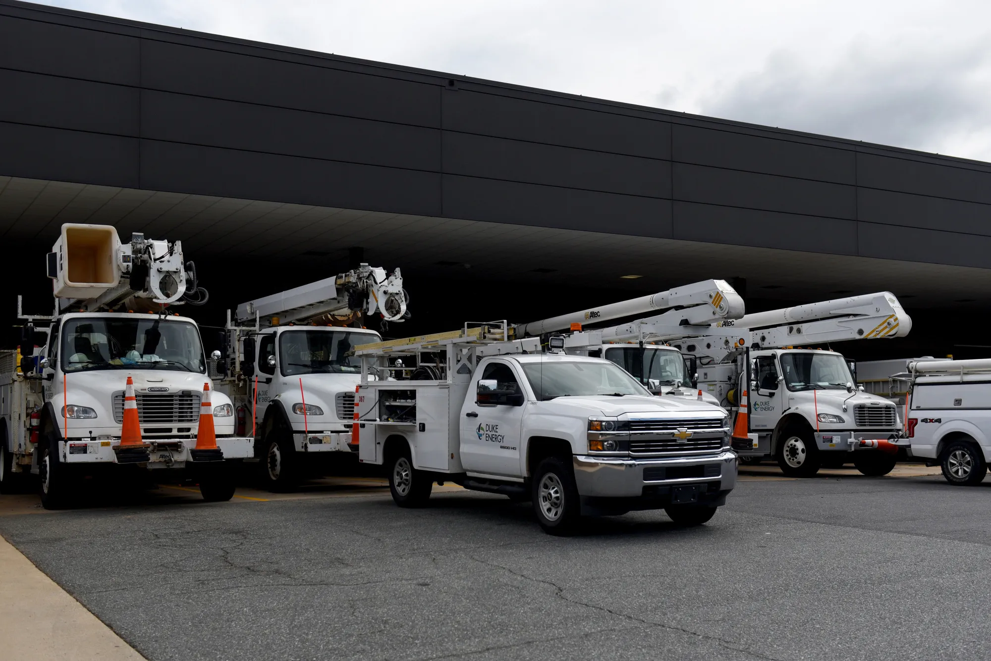 Duke Energy Corp. trucks in Charlotte, North Carolina.