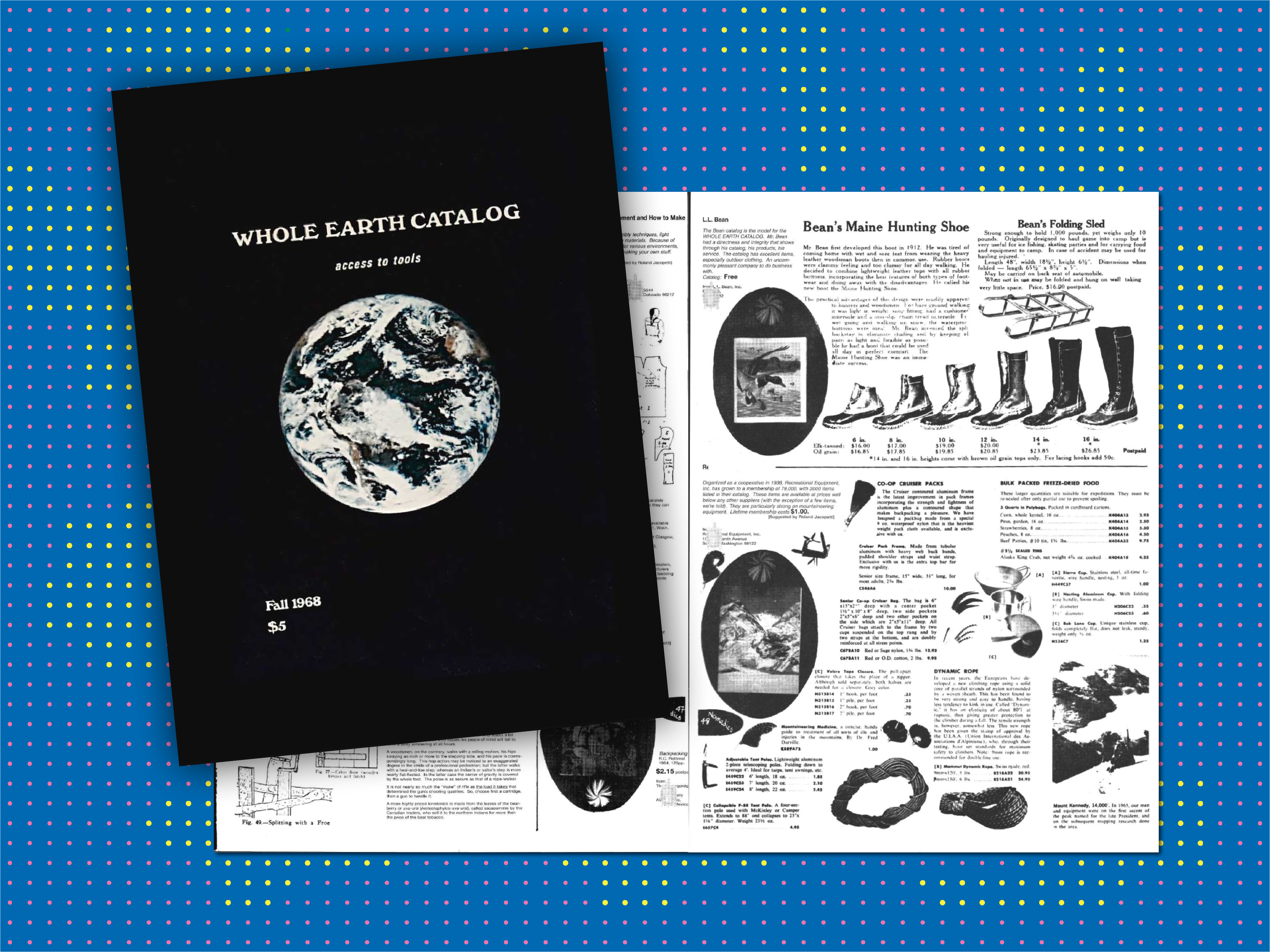 Camping pages from “Whole Earth Catalog,” 1968.