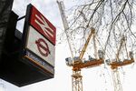 An HS2 construction site at London Euston railway station in London.