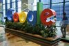 A sign featuring Google Inc.'s logo