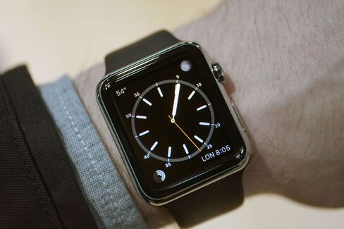 The 42mm Apple Watch on the wrist.