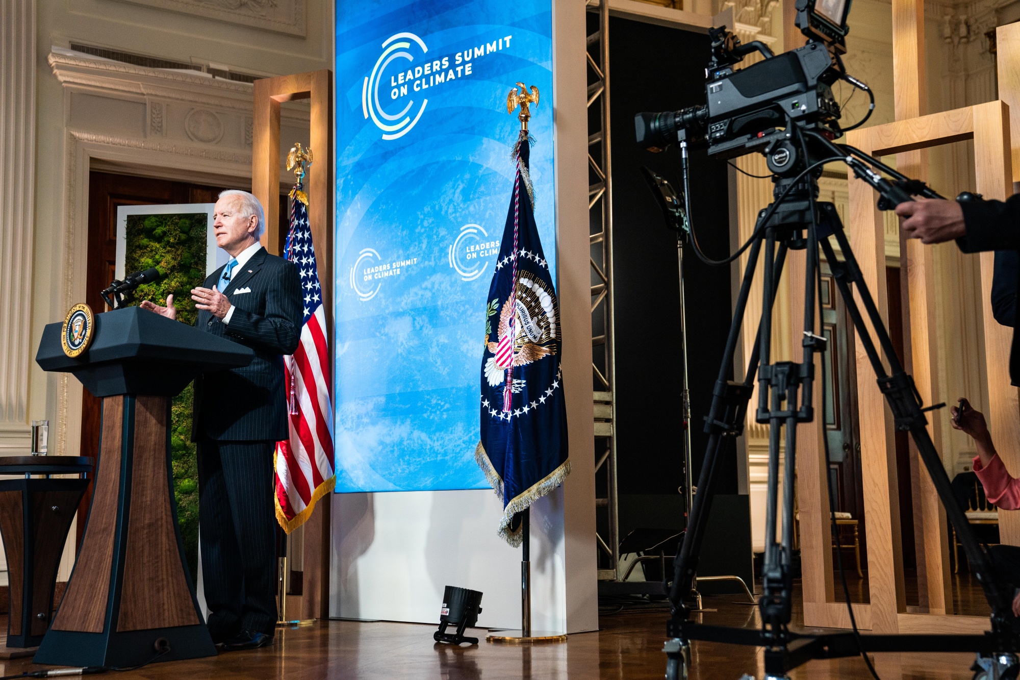 President Joe Biden during the virtual Leaders Summit on Climate.
