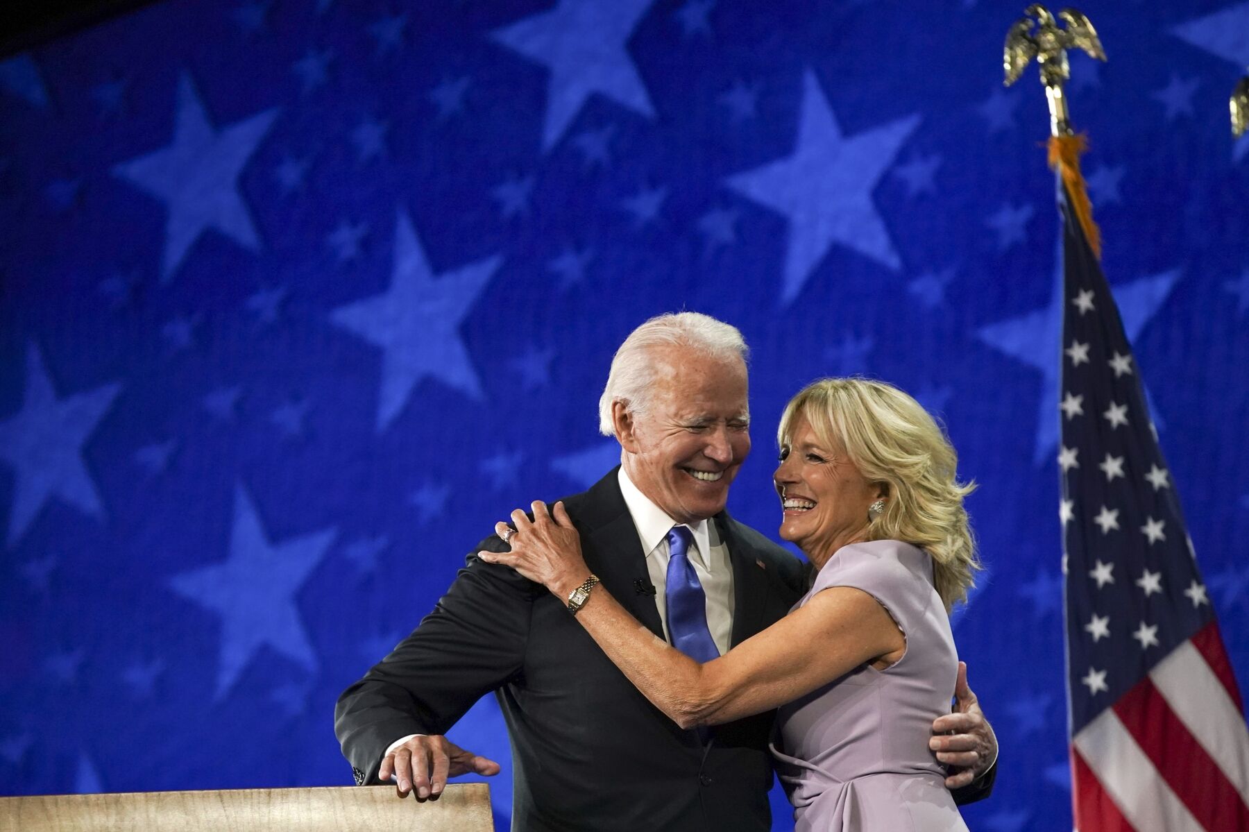 Former Vice President Joe Biden, Democratic presidential nominee, left, and wife Jill Biden.