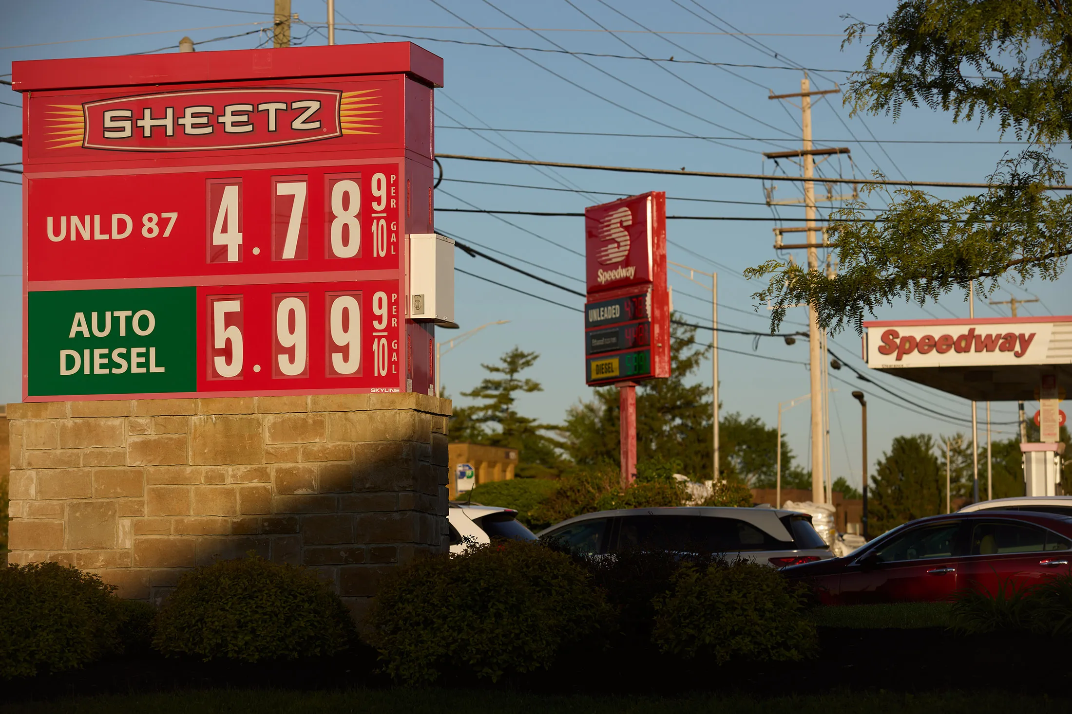 Gasoline prices in Columbus, Ohio, on Monday.