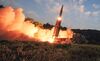 EAST COAST, SOUTH KOREA - SEPTEMBER 4: In this handout photo released by the South Korean Defense Ministry, South Korea's Hyunmu-2 ballistic missile is fired during an exercise aimed to counter North Korea's nuclear test on September 4, 2017 in East Coast, South Korea. South Korea's military said Monday it conducted a combined live-fire exercise in response to North Korea's sixth nuclear test a day earlier.