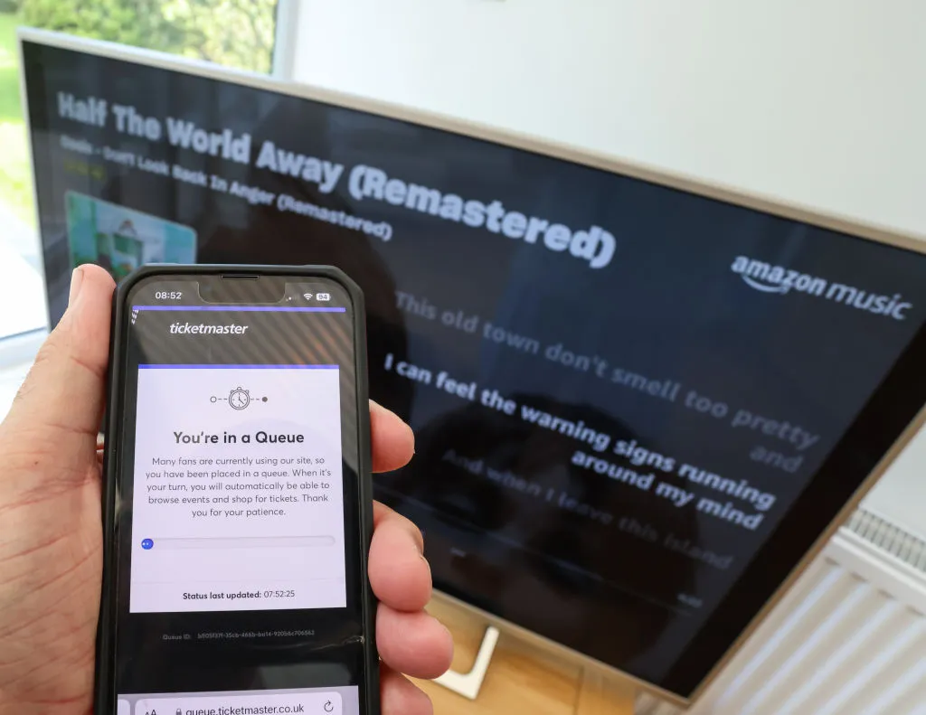 A photo illustration showing demand for Oasis concert tickets on Aug. 31, 2024.