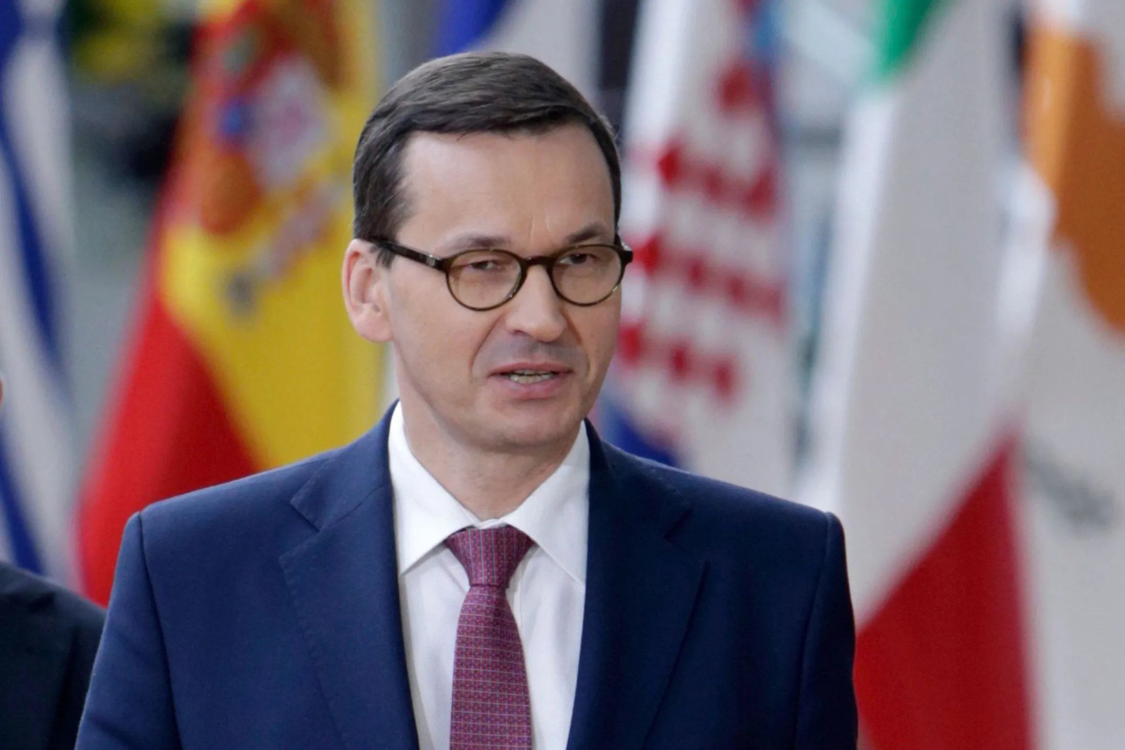 Poland's Prime Minister Mateusz Morawiecki arrives for an European Council Summit&nbsp;in Brussels, on June 20.&nbsp;