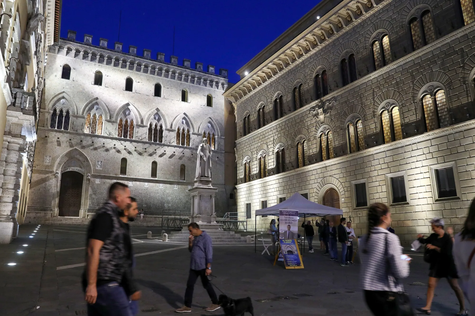 Banca Monte dei Paschi di Siena SpA bank headquarters in Siena, Italy.