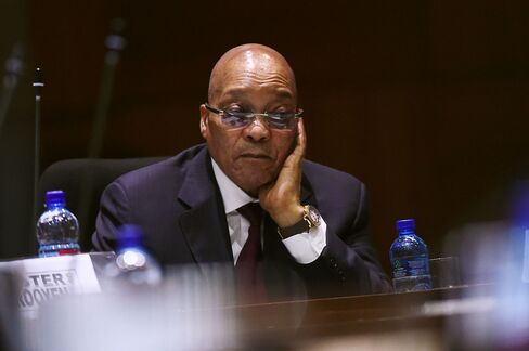 Jacob Zuma in the council chambers on April 7.
