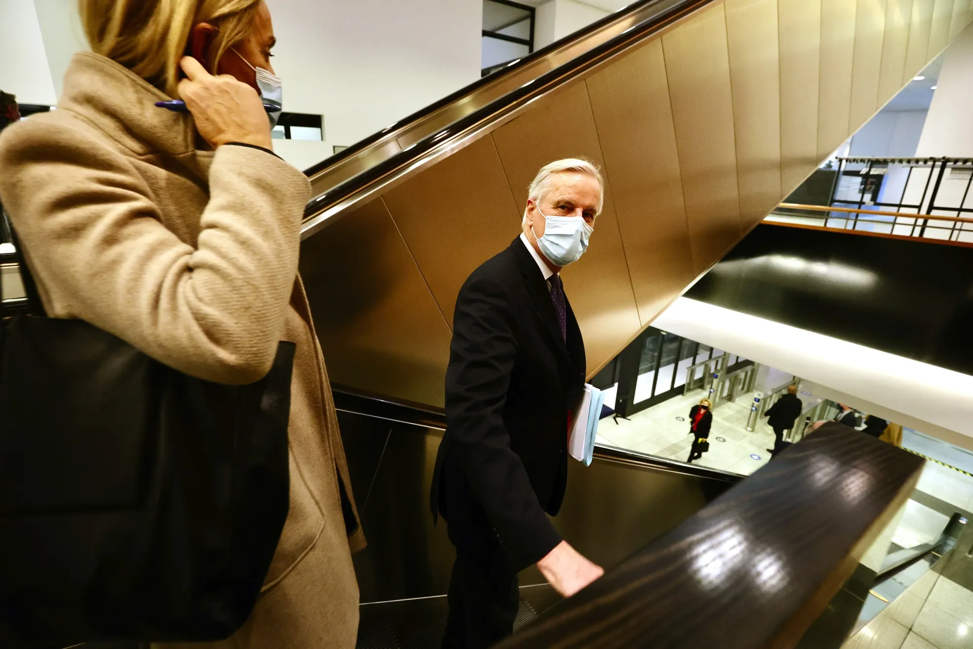 Michel Barnier departs a plenary session on future relations between the EU and the U.K. in the European Parliament in Brussels&nbsp;on&nbsp;Dec. 18.