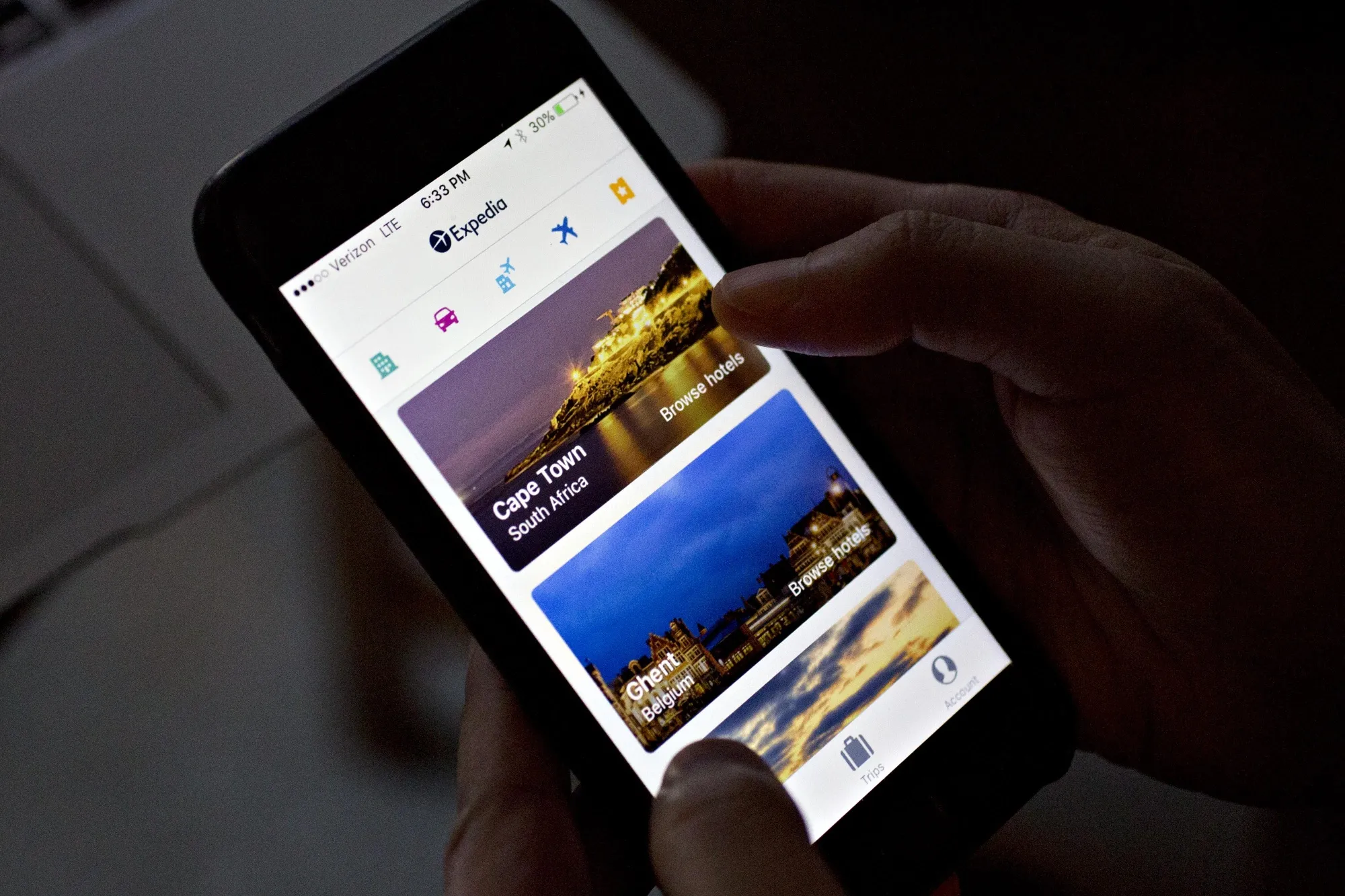 The Expedia app.