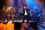 Musical guest Robin Thicke performs on August 2 on Late Night with Jimmy Fallon