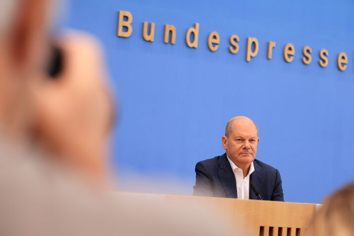 Germany's Chancellor Olaf Scholz Summer News Conference