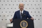 President Joe Biden speaks while visiting the Central Intelligence Agency (CIA) headquarters in Langley, Virginia, on July 8,