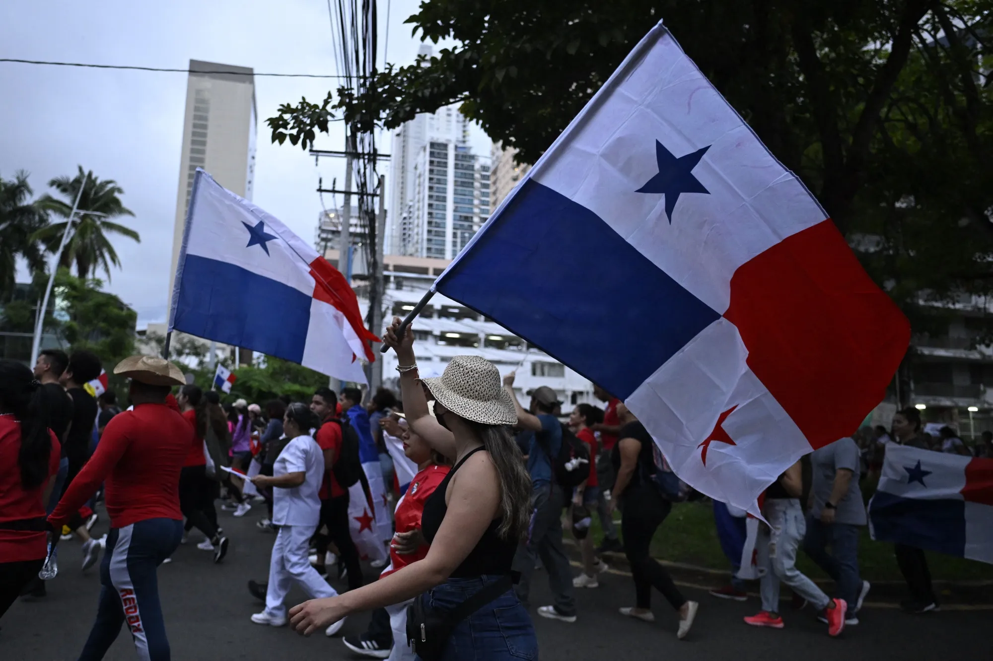 Demonstrators protest against the mining contract&nbsp;in Panama City, Panama on Oct. 24.