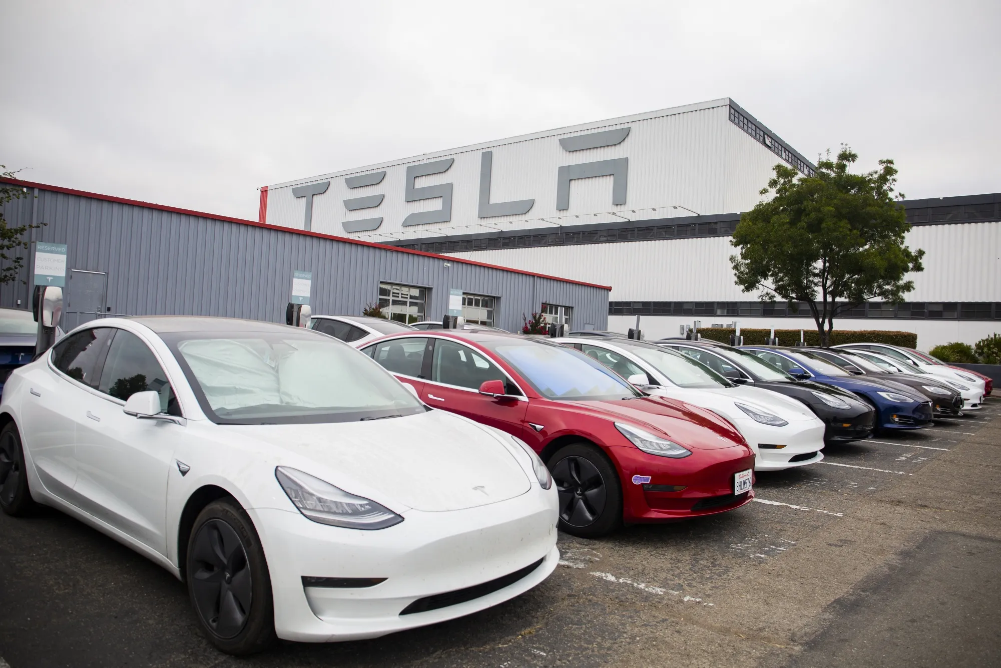 A Tesla Charging Station Ahead Of Earnings Figures 