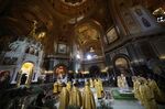Russian Orthodox Patriarch Kirill delivers the Christmas Liturgy in the Christ the Saviour Cathedral in Moscow, on Jan. 6.