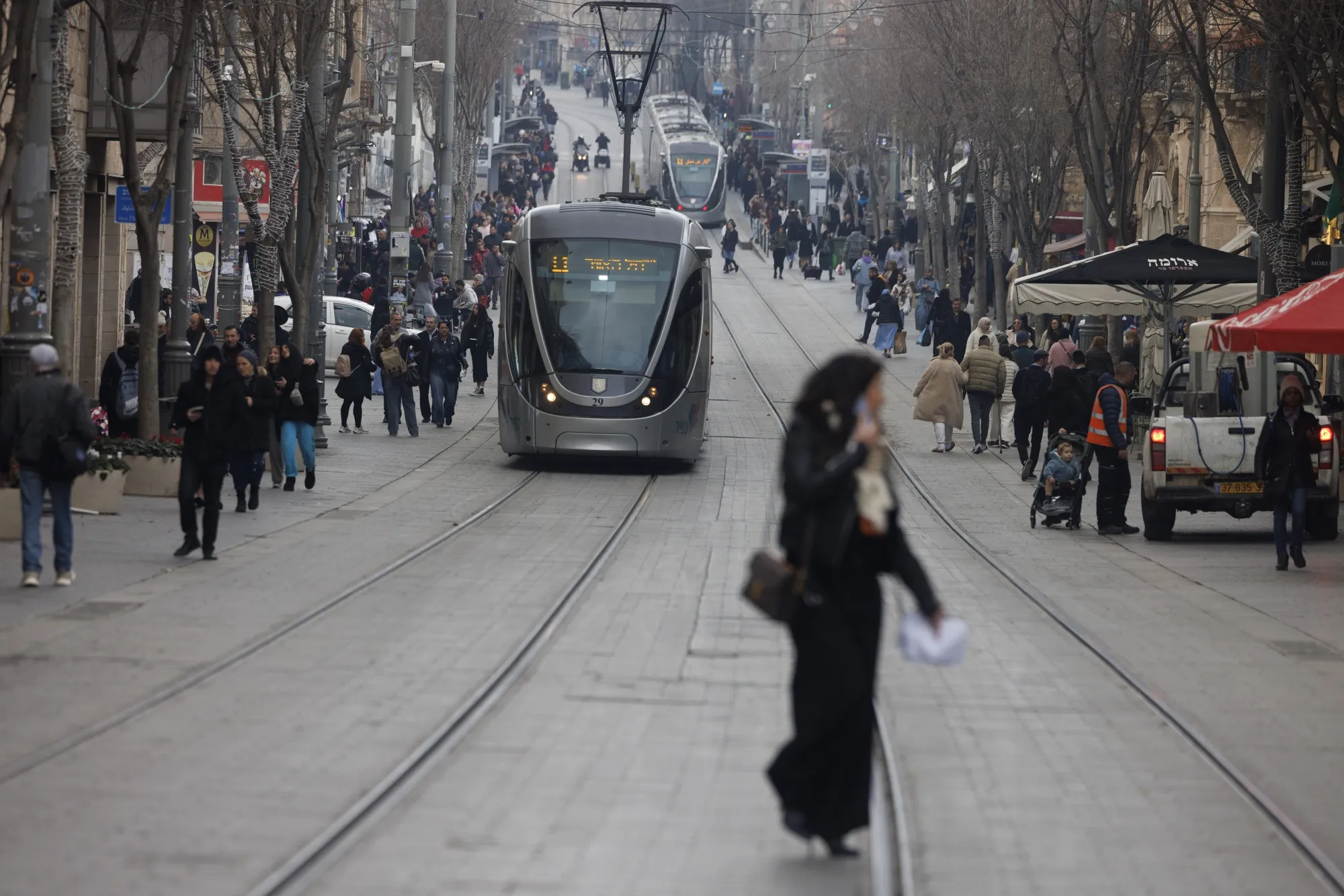 Jaffa Street in Jerusalem, Israel.