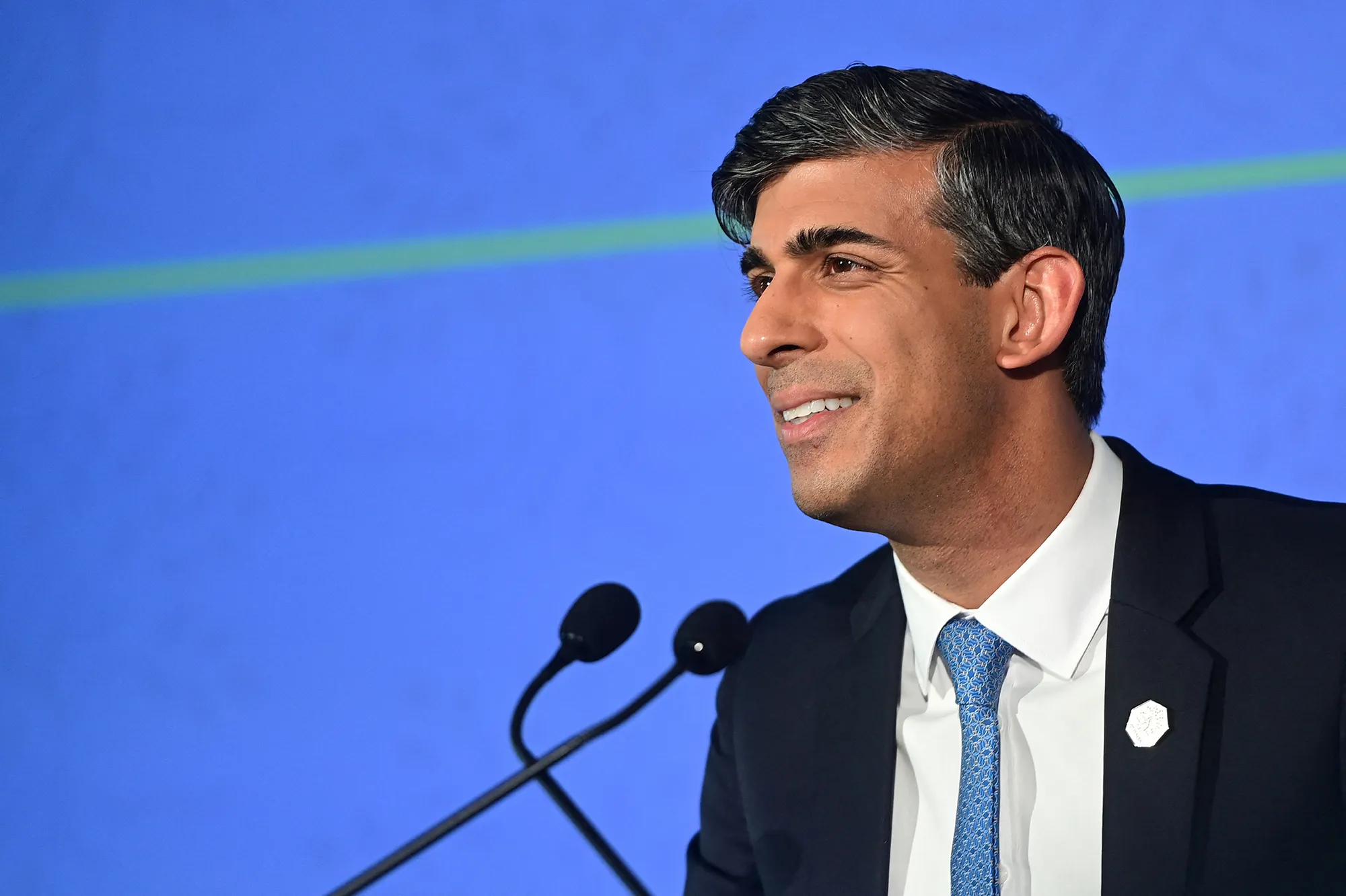 Rishi Sunak gives a press conference during the G7 Summit in Savelletri,&nbsp;Italy on June 14.