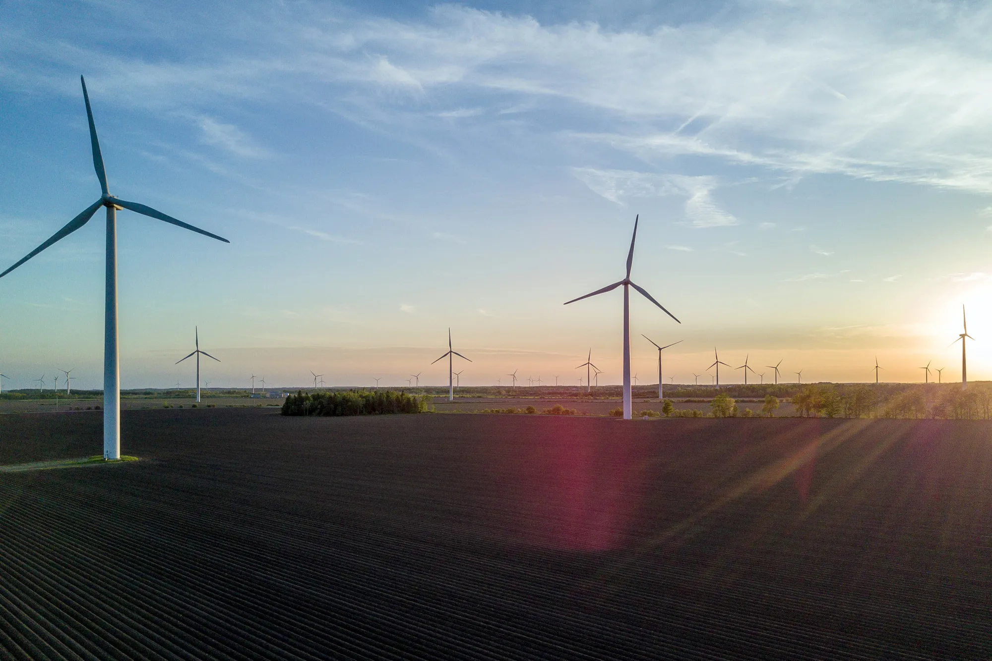 Wind turbines in Shelburne, Ontario.