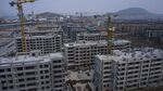 Unfinished apartment buildings at China Evergrande Group's Health Valley development on the outskirts of Nanjing, Oct. 22, 2021. 