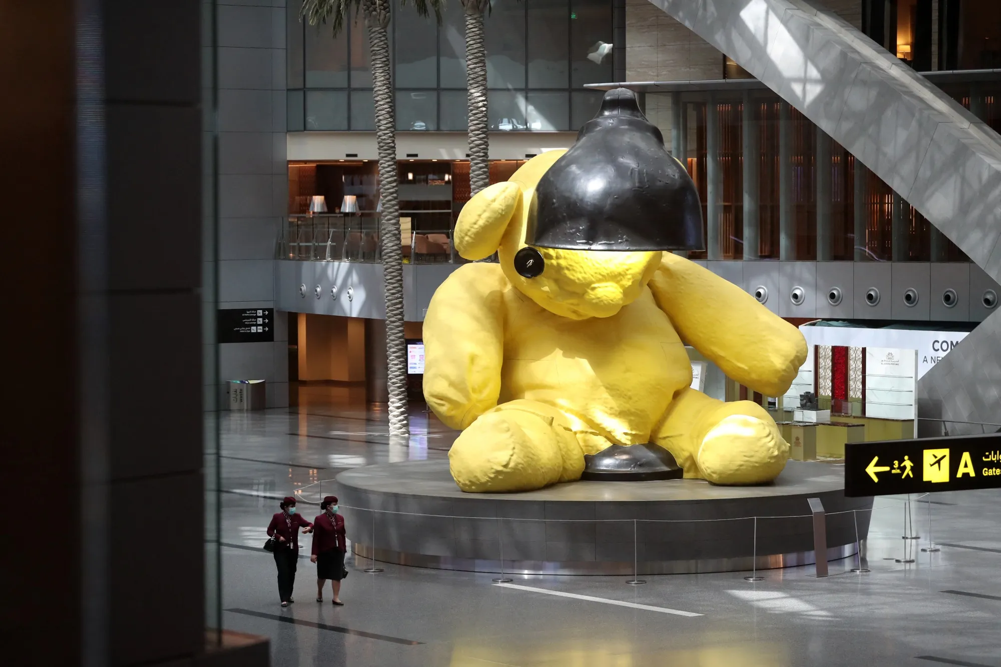 Urs Fischer’s iconic Lamp/Bear at Hamad airport in Doha gets sad when he’s lonely.