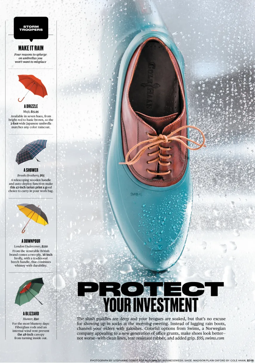 Galoshes, Umbrellas to Protect You on Your Commute