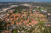 Stanford University campus Palo Alto California, Hoover Tower, campus, Silicon Valley, California, USA, aerial view,