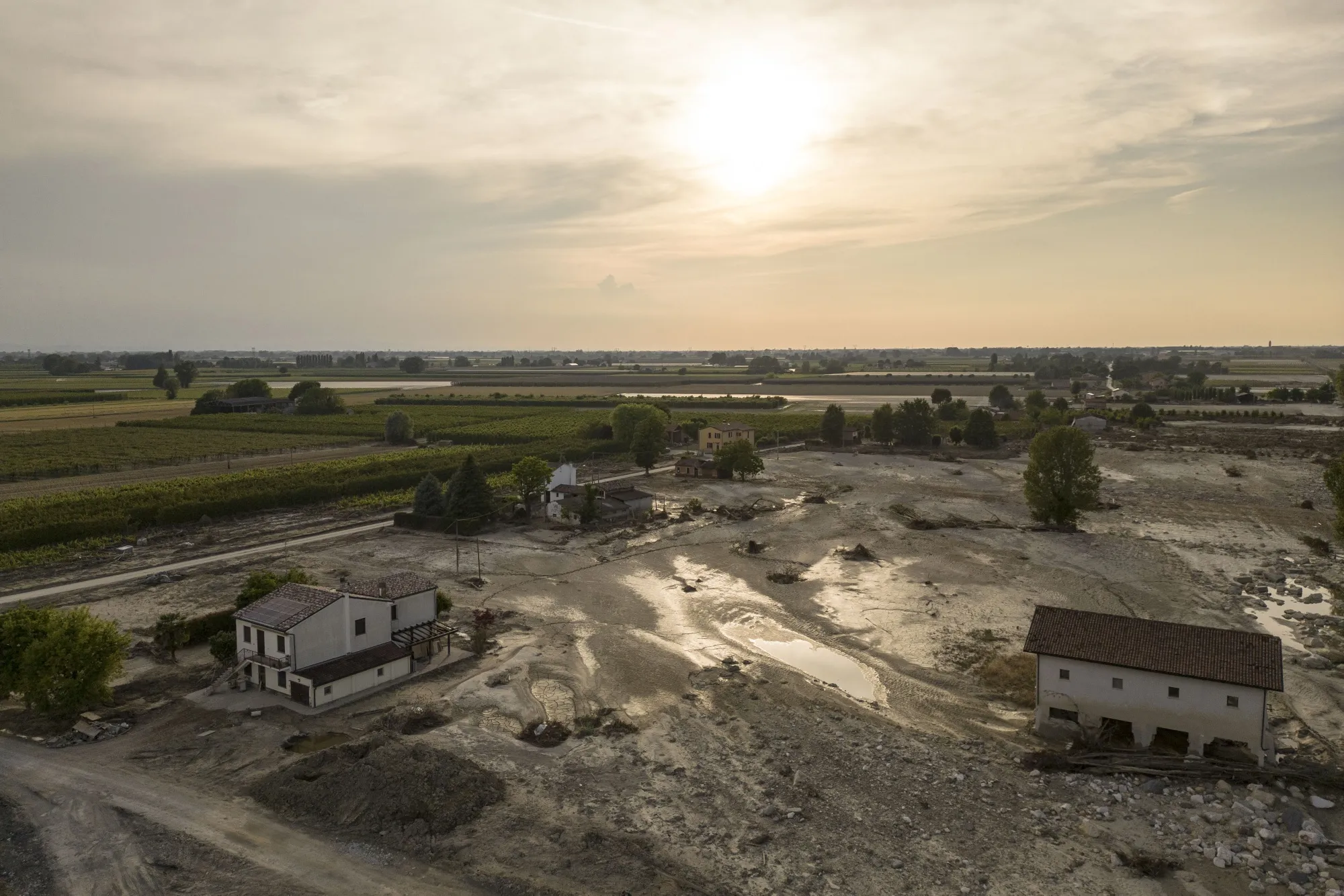 The biggest climate change danger in Italy is flooding, as happened in Bagnacavallo (above) last year.&nbsp;
