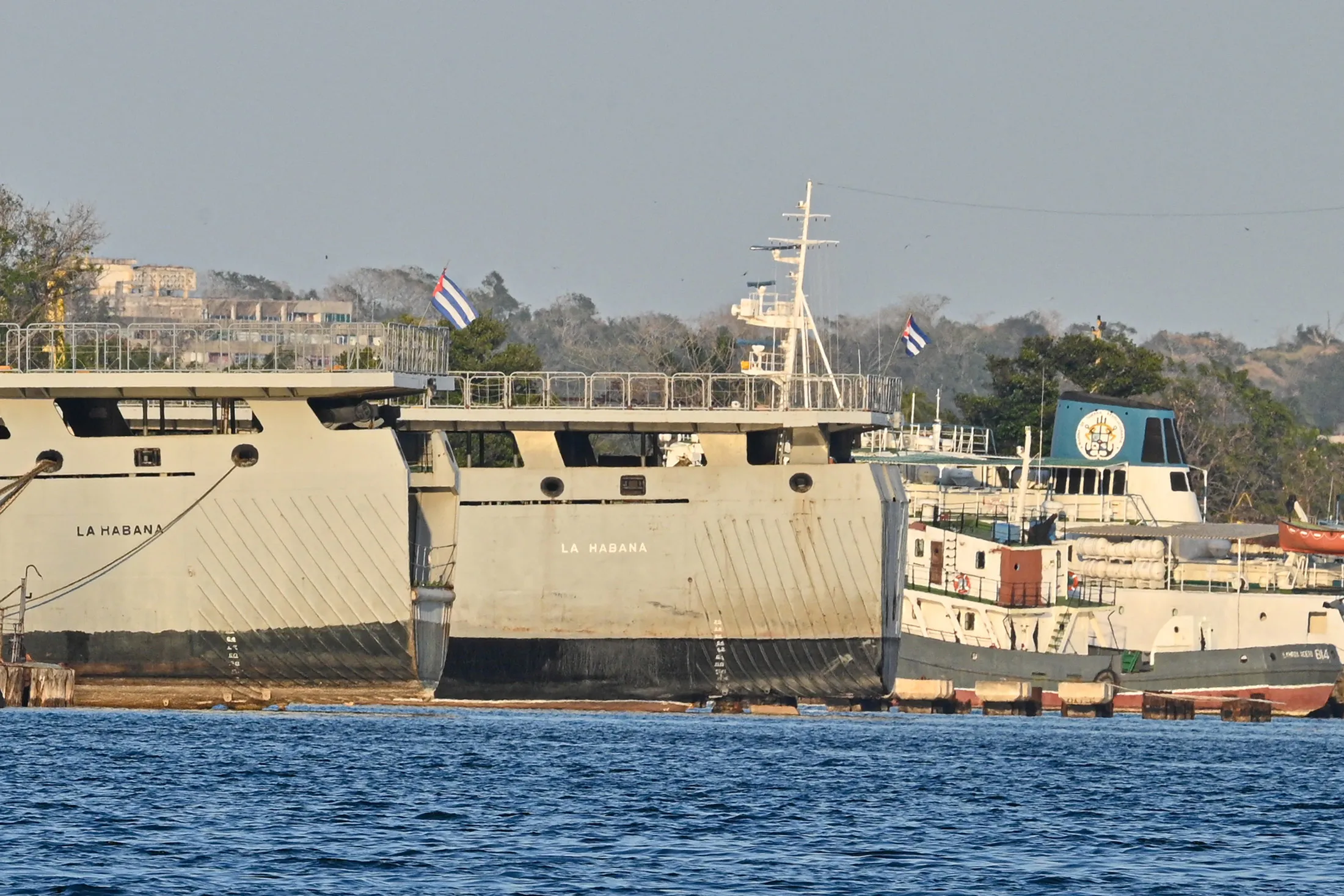 Cuban coast guard ships docked at the port of Havana on Feb. 25.