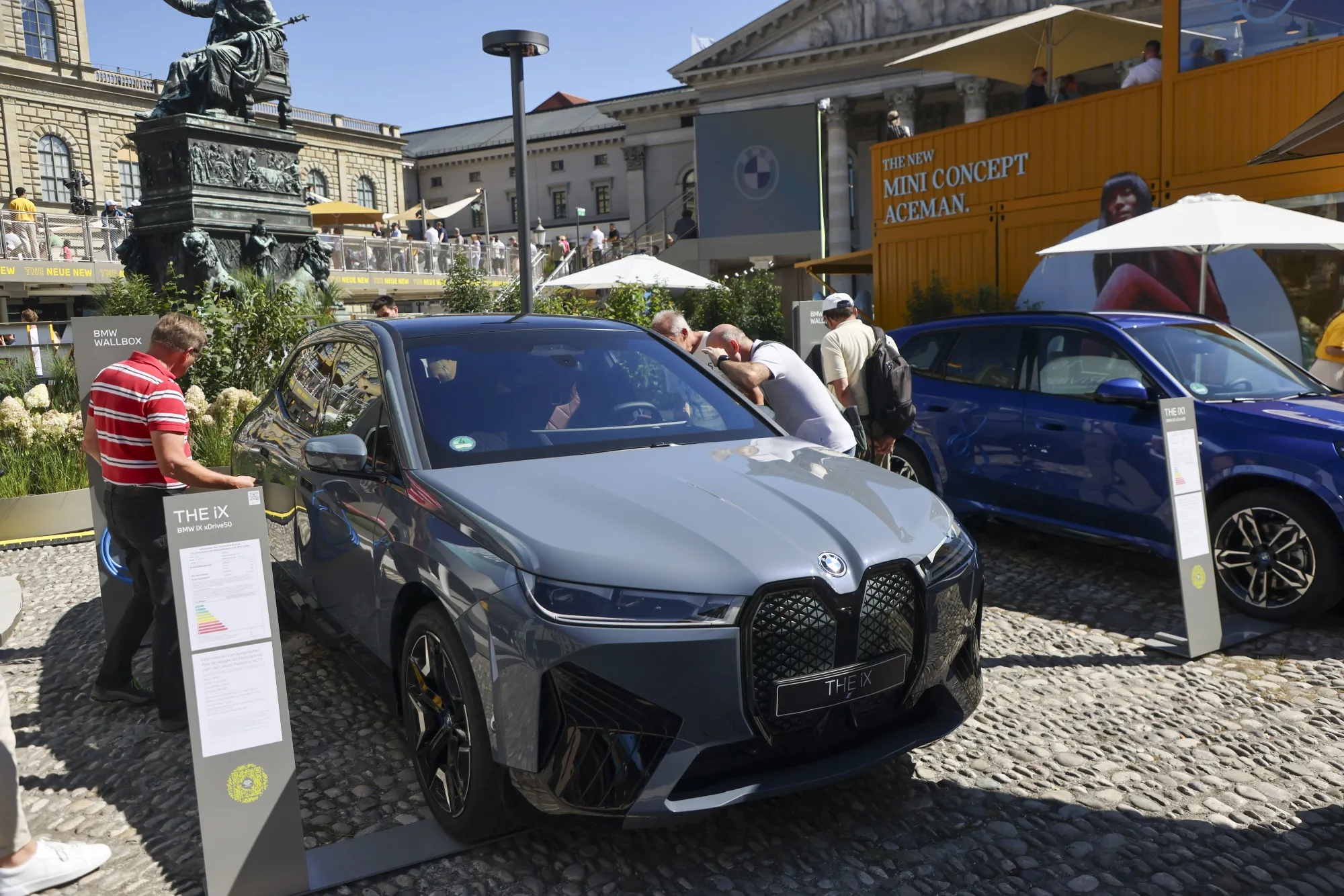 BMW’s iX1 EV at the BMW AG pavilion in the Open Space area during the Munich Motor Show (IAA) in Munich in September.