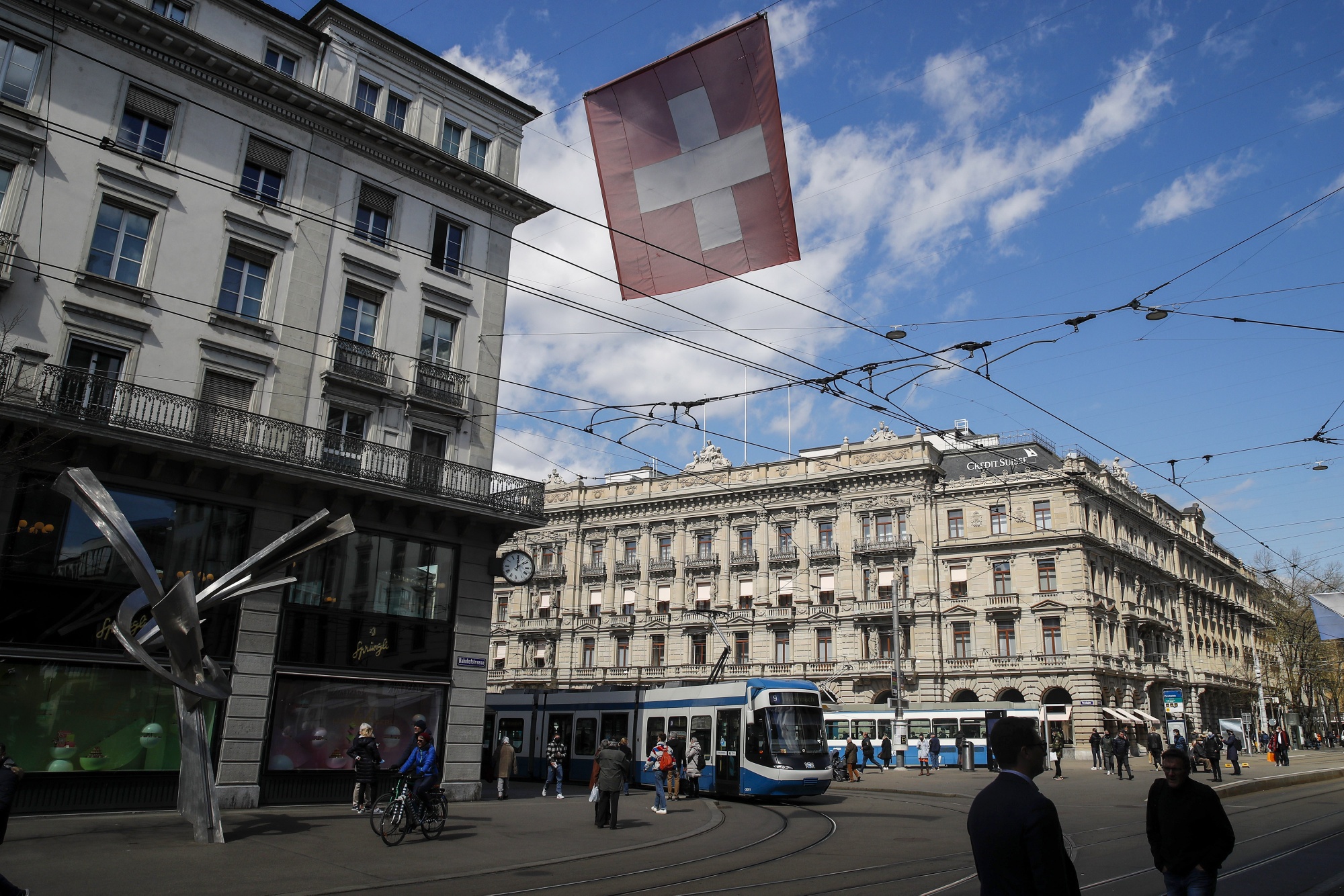 Credit Suisse Group AG headquarters in Paradeplatz, Zurich.