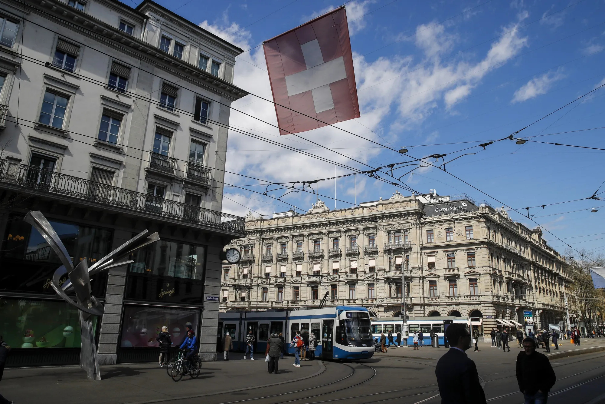 Credit Suisse Group AG headquarters in Paradeplatz, Zurich.