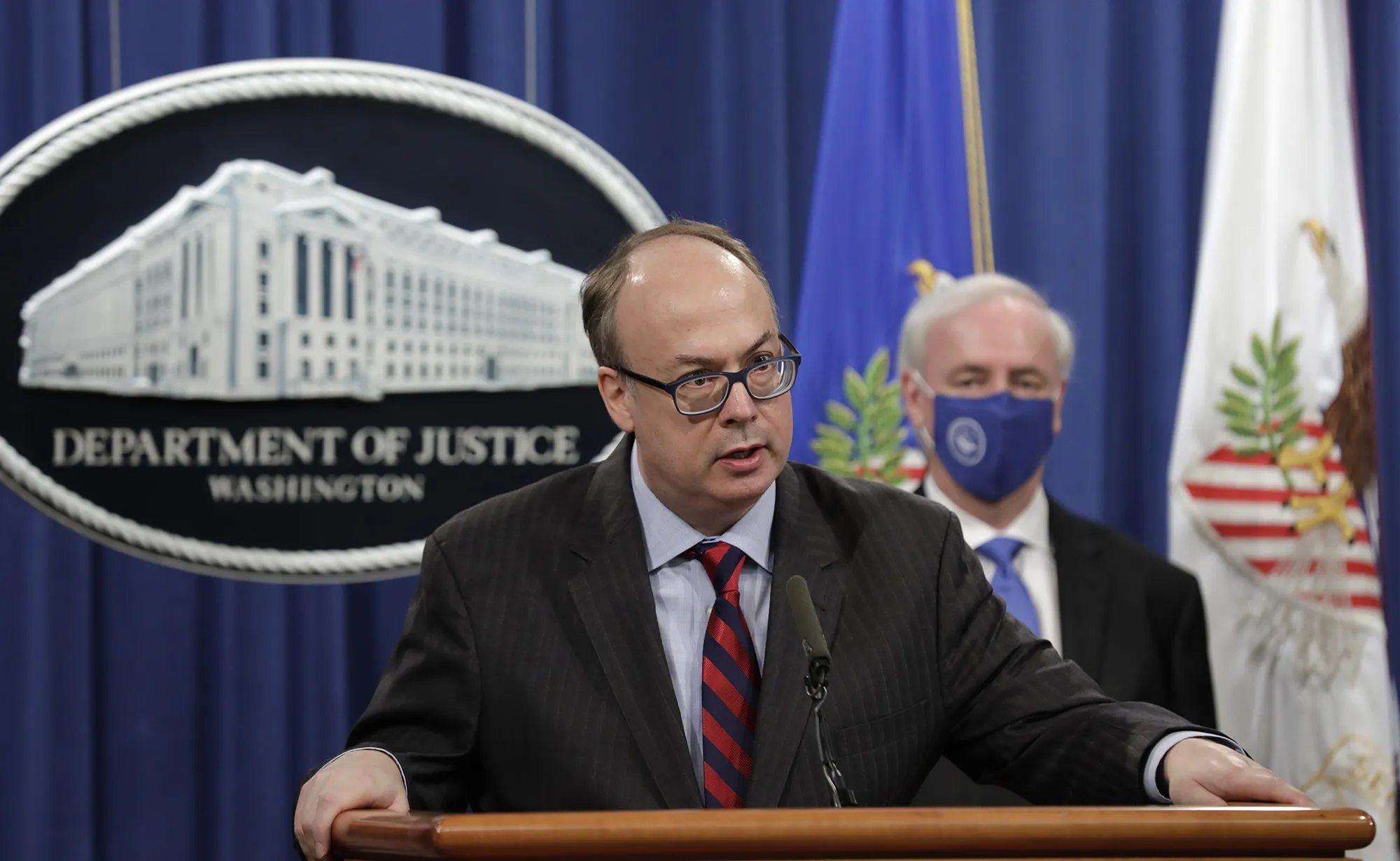 Jeffrey Clark speaks at a news conference in Oct. 2020.