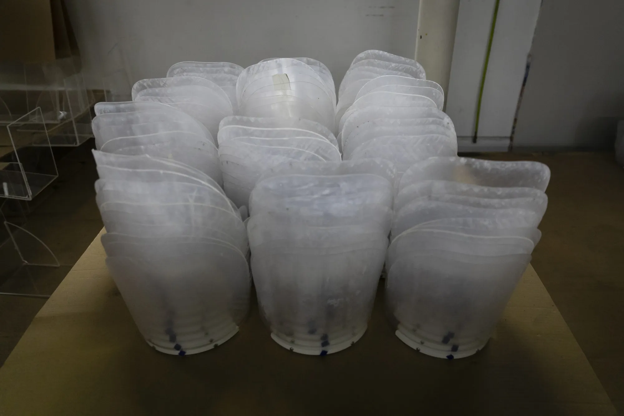 Protective face shields.