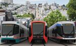 Some of the 175 new Muni trains set to deploy starting this year in San Francisco.