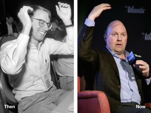 L-R: John Doerr, 1992; Marc Andreessen, 2014