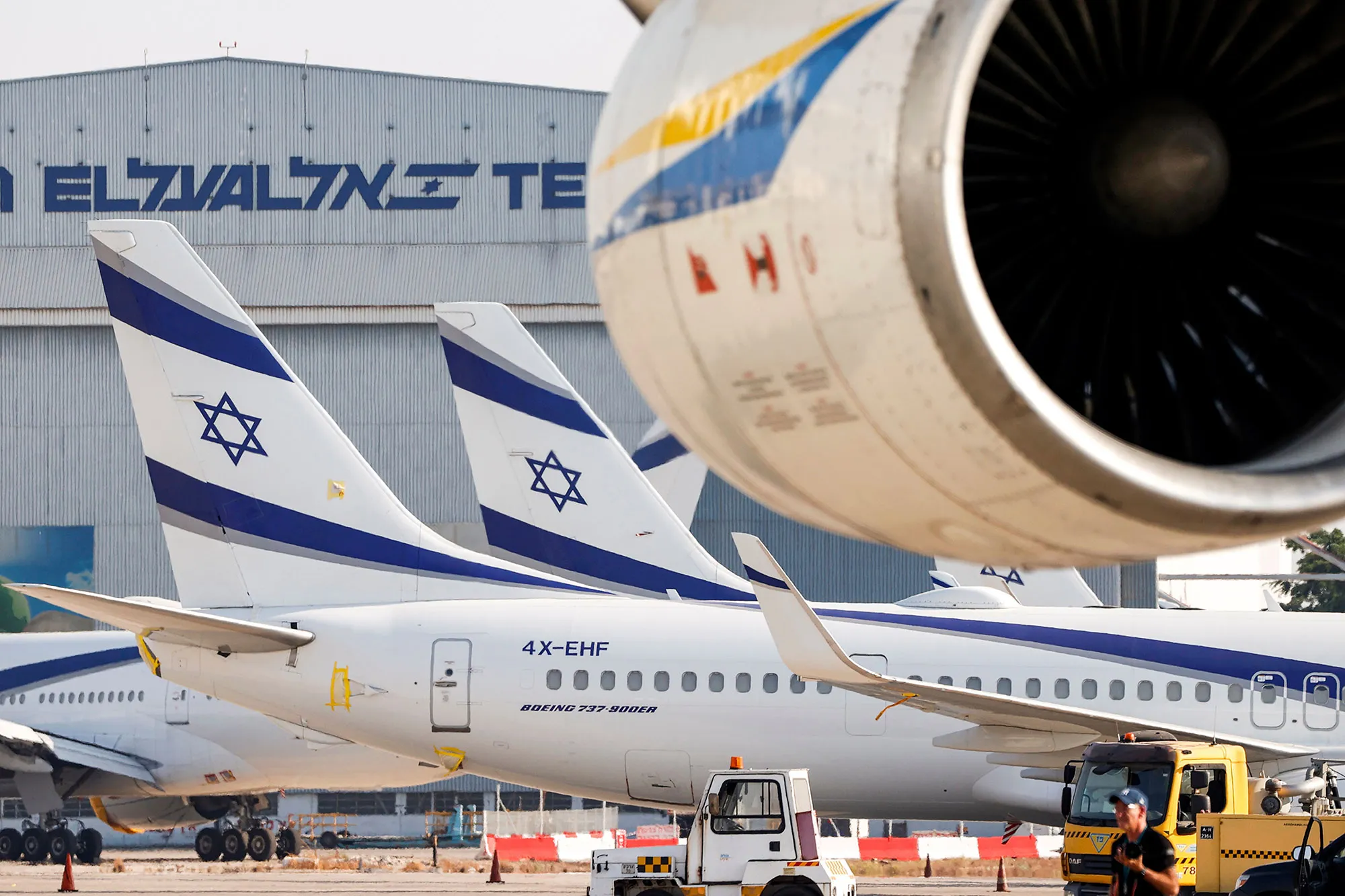 El Al aircraft on the tarmac.